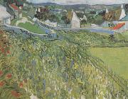 Vincent Van Gogh Vineyard with a View of Auvers (nn04) oil painting on canvas